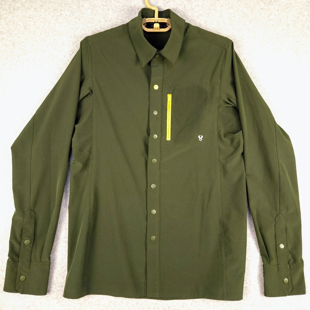 Stoic Button-Down‎ Shirt Nikwax Water Repellent Hiking Outdoor Olive Green S - Picture 2 of 6